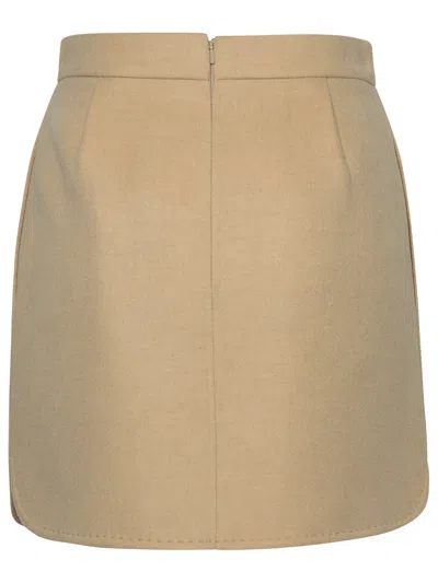 Shop Max Mara Woman  'bobbio' Mini Skirt In Albino Camello In Cream