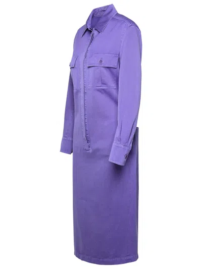 Shop Max Mara Woman  'cennare' Lavender Cotton Dress In Multicolor