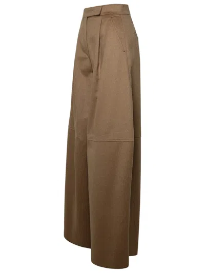 Shop Max Mara Woman  'durata' Camel Camel Pants In Cream
