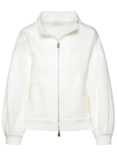 Shop Max Mara Woman  'gastone' White Cotton Blend Crop Jacket