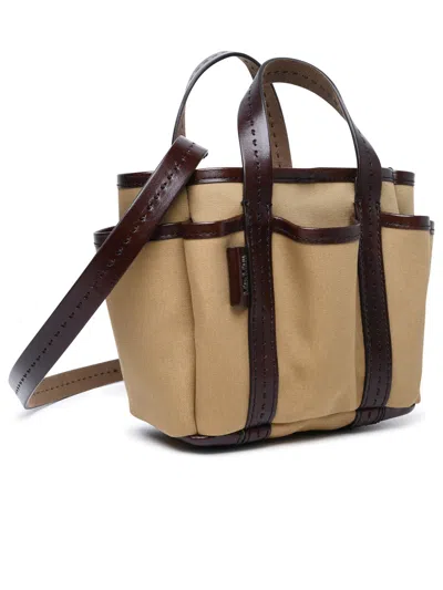Shop Max Mara 'giardiniera' Brown Cotton Mini Bag Woman