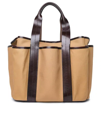 Shop Max Mara 'giardiniera' Brown Cotton Bag Woman