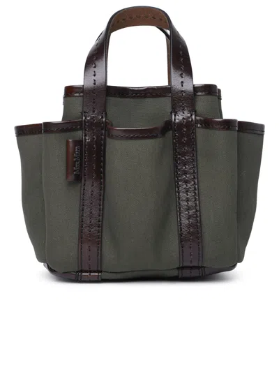 Shop Max Mara 'giardiniera' Mini Bag In Green Cotton Woman