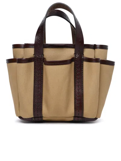 Shop Max Mara Woman  'giardiniera' Brown Cotton Mini Bag