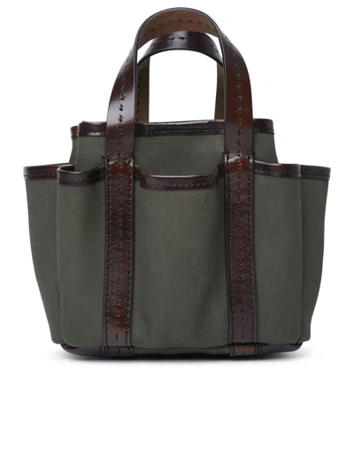 Shop Max Mara 'giardiniera' Mini Bag In Green Cotton Woman