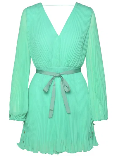 Shop Max Mara Woman  'visita' Green Polyester Dress