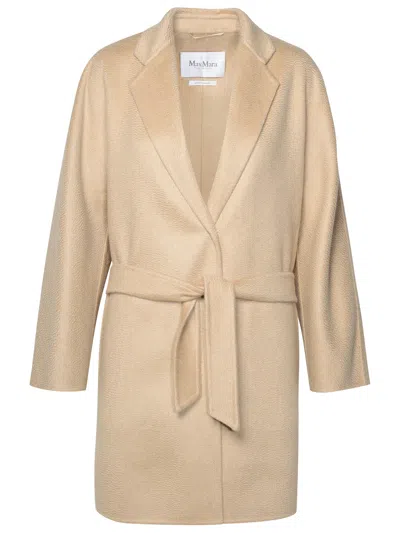Shop Max Mara Woman  Beige Cashmere Coat In Cream