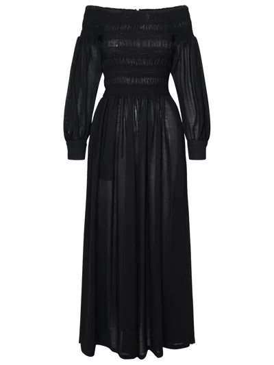Shop Max Mara Woman  Black Virgin Wool Dress