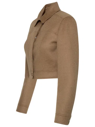 Shop Max Mara Woman  Camel Camel Nail Jacket In Brown