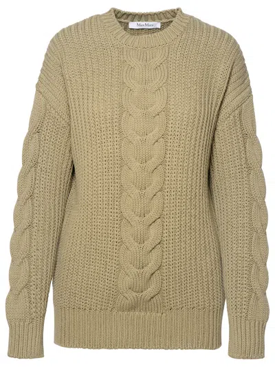 Shop Max Mara Green Cotton Sweater Woman