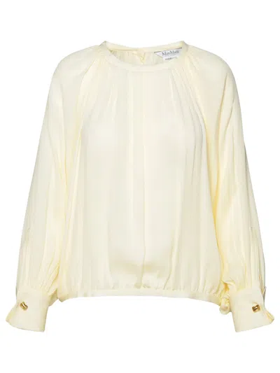 Shop Max Mara Ivory Silk Shirt Woman In Cream