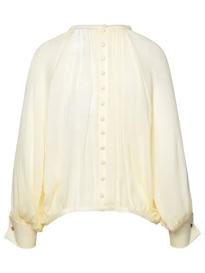 Shop Max Mara Ivory Silk Shirt Woman In Cream