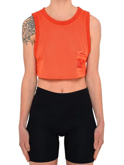 Shop Max Mara Woman  Orange Polyester Lacca Top