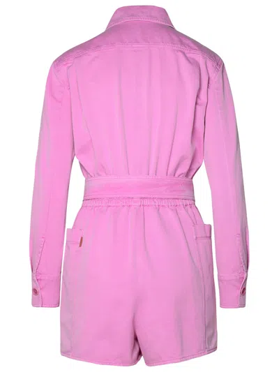 Shop Max Mara Peony Cotton Short Jumpsuit Woman In Pink