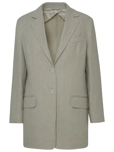 Shop Max Mara Woman  Sand Linen Adelchi Blazer Jacket In Cream