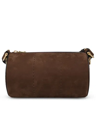 Shop Max Mara Small 'nabukrolls' Bag In Nubuck Leather Woman In Brown