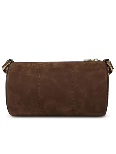 Shop Max Mara Woman  Small 'nabukrolls' Bag In Nubuck Leather In Brown