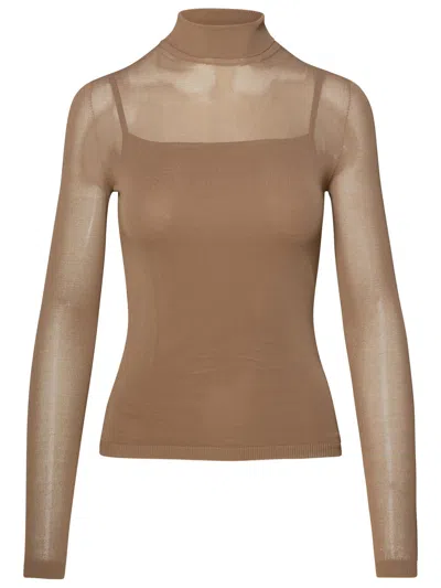 Shop Max Mara Woman  Sweater In Muddy Viscose Blend In Brown