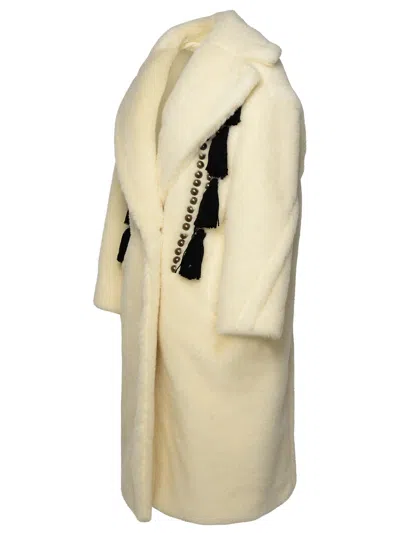 Shop Max Mara White Virgin Wool Blend Coat Woman