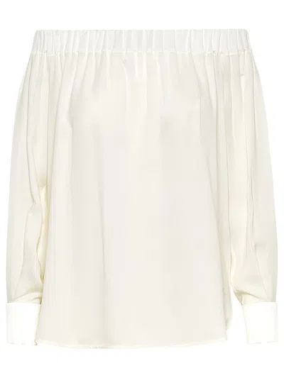 Shop Max Mara Woman  White Silk Pattino Shirt