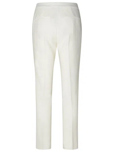Shop Max Mara Woman  White Triacetate Blend Trousers
