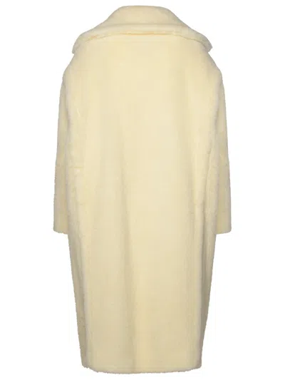 Shop Max Mara White Virgin Wool Blend Coat Woman