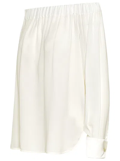 Shop Max Mara Woman  White Silk Pattino Shirt
