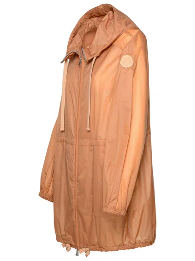 Shop Moncler 'airelle' Pink Polyamide Jacket Woman In Brown