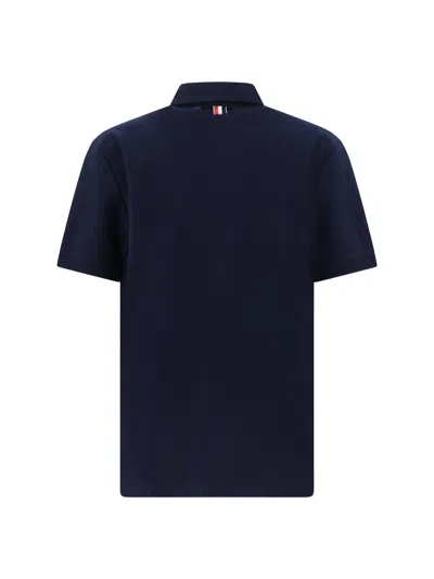 Shop Thom Browne Men Polo Shirt In Blue