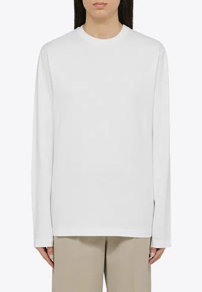Sportmax White Cotton Long-sleeved T-shirt In White