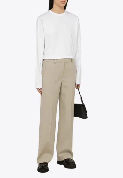 Sportmax White Cotton Long-sleeved T-shirt In White