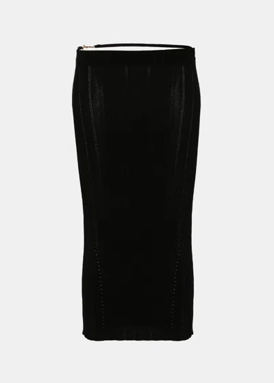 Shop Jacquemus Black 'la Jupe Pralu' Midi Skirt