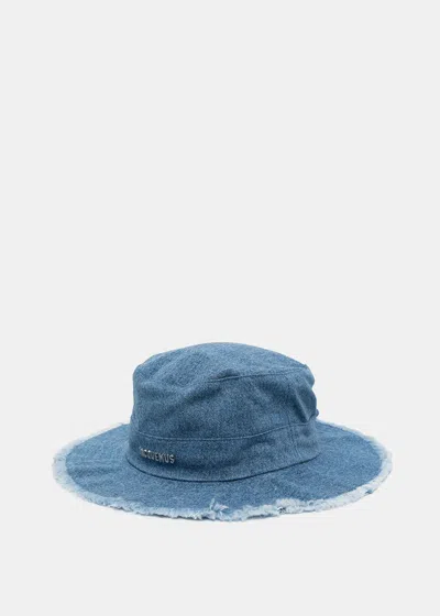 Shop Jacquemus Blue 'le Bob Artichaut' Beach Hat