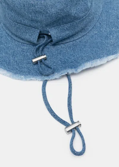 Shop Jacquemus Blue 'le Bob Artichaut' Beach Hat