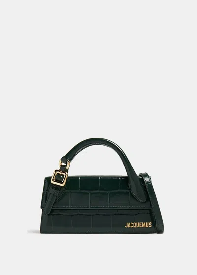 Shop Jacquemus Dark Green Le Chiquito Long Boucle Bag