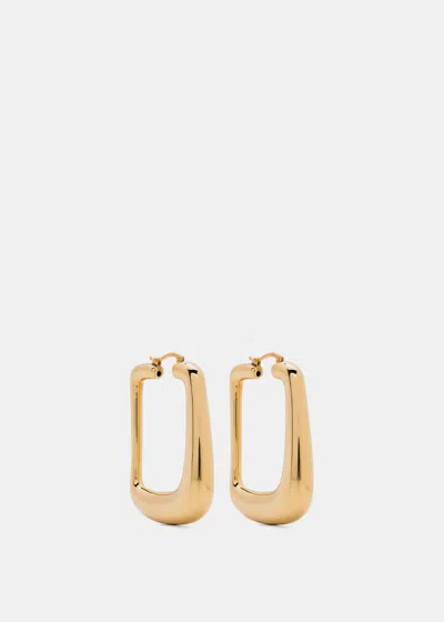 Shop Jacquemus Gold Les Boucles Ovalo Earrings In Light Gold