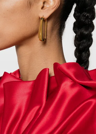 Shop Jacquemus Gold Les Boucles Ovalo Earrings In Light Gold