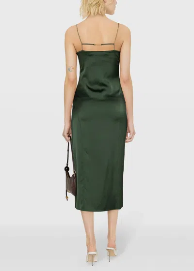 Shop Jacquemus Green 'la Robe Notte' Midi Dress In Dark Green