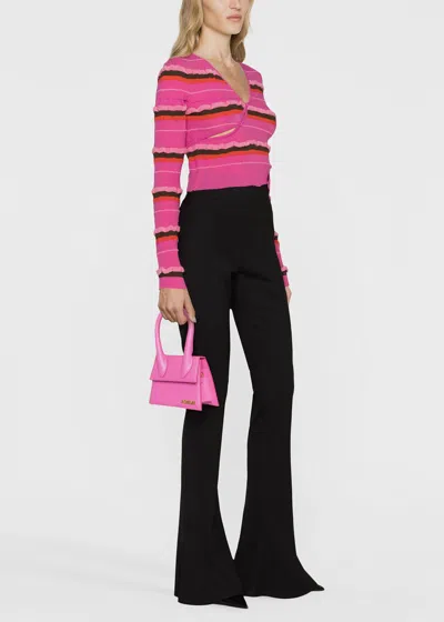 Shop Jacquemus Pink 'le Chiquito Moyen' Bag In Neon Pink
