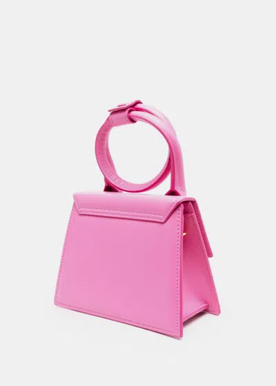 Shop Jacquemus Pink 'le Chiquito Noeud' Coiled Bag In Neon Pink