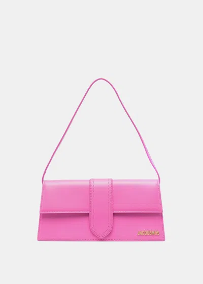 Shop Jacquemus Pink ?€?le Bambino Long?€? Bag In Neon Pink