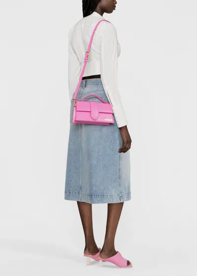 Shop Jacquemus Pink 'le Grand Bambino' Bag In Neon Pink