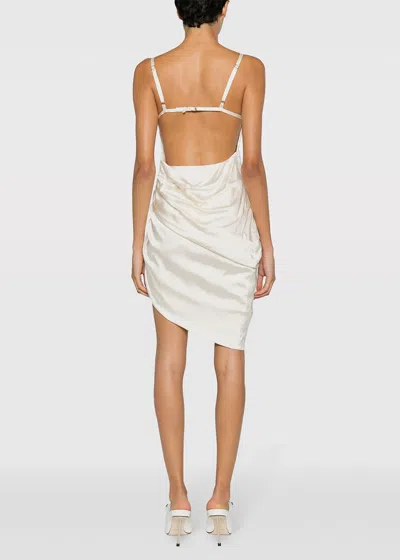Shop Jacquemus White 'la Saudade Brod??e' Minidress In Off-white