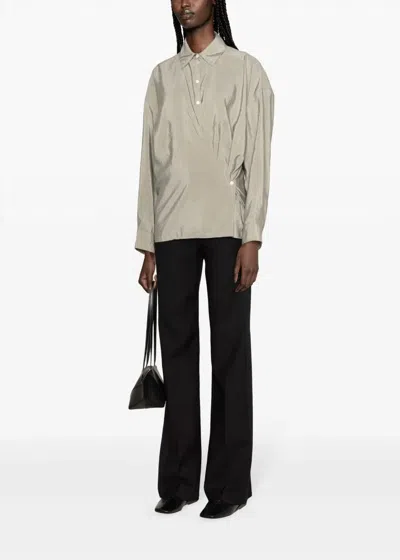 Shop Lemaire Grey Twisted Shirt In Light Misty Grey