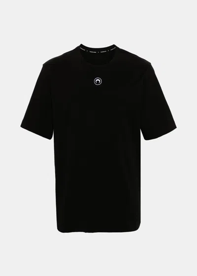 Shop Marine Serre Black Crescent Moon Organic-cotton T-shirt
