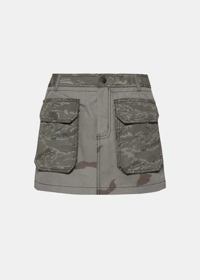 Shop Marine Serre Grey Regenerated Camouflage Miniskirt In Dark Grey