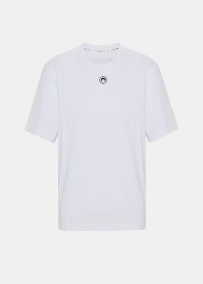 Shop Marine Serre White Crescent Moon Organic-cotton T-shirt