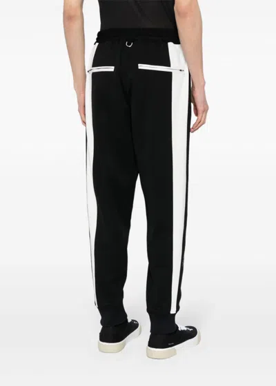 Shop Mastermind Japan Black Side-stripe Track Pants In Black/white
