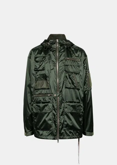 Shop Mastermind Japan Green Hooded Military Jacket In Olive