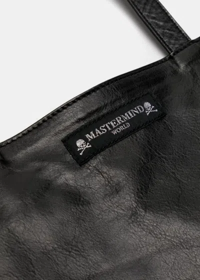 Shop Mastermind Japan Mastermind World Black Skull-print Leather Tote Bag